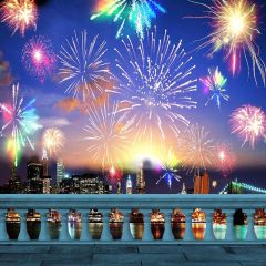 Brilliant Firework Photography Scenery Backdrop Festival Celebration Theme Banner MNH-208