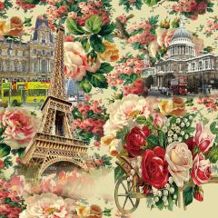 Flowery Eiffel Tower Photography Scenery Backdrop Flowers Theme Banner MNH-233