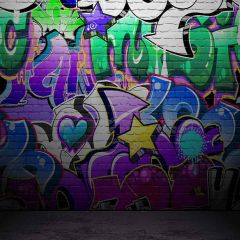 Graffiti Wall Photography Scenery Backdrop Graffiti Theme Banner MNH-236