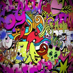 Graffiti Wall Photography Scenery Backdrop Graffiti Theme Banner MNH-238