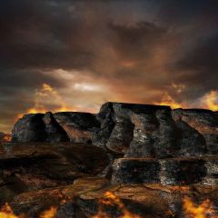 Stone On Fire Photography Scenery Backdrop Nature Theme Banner MNH-243