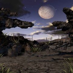 Quiet Moon Photography Scenery Backdrop Night Theme Banner MNH-246