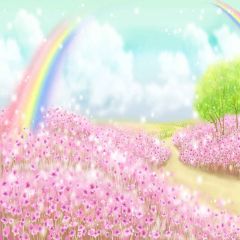 Cute Rainbow Photography Scenery Backdrop Flowers Theme Banner MNH-258