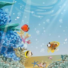 Cute Ocean Photography Scenery Backdrop Ocean Theme Banner MNH-259