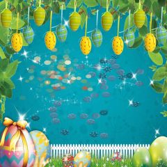 Shiny Easter Egg Photography Scenery Backdrop Festival Celebration Theme Banner MNH-284