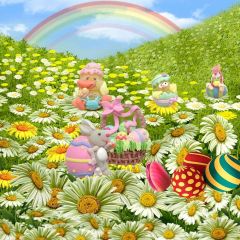 Cute Easter Photography Scenery Backdrop Festival Celebration Theme Banner MNH-287