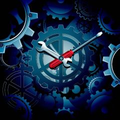 Wheel Gear Photography Scenery Backdrop Festival Celebration Theme Banner MNH-351