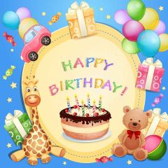Happy Birthday Photography Scenery Backdrop Birthday Party Theme Banner MNH-355