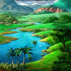 Quiet Mountains Photography Scenery Backdrop Nature Theme Banner MNH-365