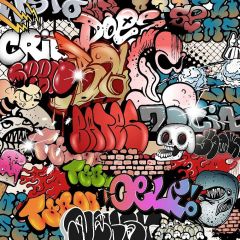 Graffiti Wall Photography Scenery Backdrop Graffiti Theme Banner MNH-376
