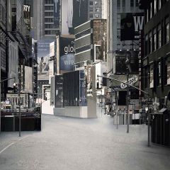 Modern Street Photography Scenery Backdrop Streetscape Theme Banner MNH-396