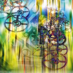 Wheel Gear Photography Scenery Backdrop Geometric Theme Banner MNH-402