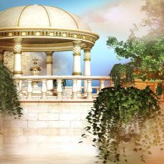 Retro Hall Photography Scenery Backdrop Architectural Theme Banner MNH-406