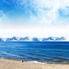 Seaside Photography Scenery Backdrop Ocean Theme Banner MNH-411