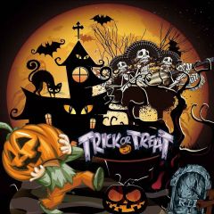 Trick Or Treat Photography Scenery Backdrop Halloween Theme Banner MNH-436