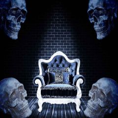 Halloween Chair Photography Scenery Backdrop Halloween Theme Banner MNH-440