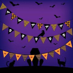 Spooky Decoration Photography Scenery Backdrop Halloween Theme Banner MNH-442