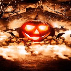Spooky Lantern Photography Scenery Backdrop Halloween Theme Banner MNH-450