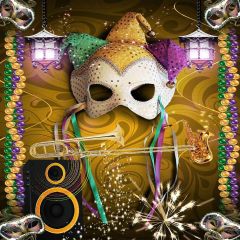 Shining Mask Photography Scenery Backdrop Halloween Theme Banner MNH-451