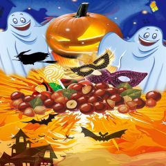 Pumpkin Ghost Photography Scenery Backdrop Halloween Theme Banner MNH-453
