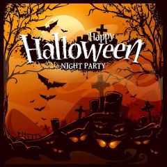 Halloween Night Party Photography Scenery Backdrop Halloween Theme Banner MNH-459