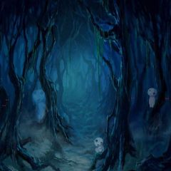 Ghost Forest Photography Scenery Backdrop Halloween Theme Banner MNH-461