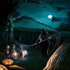 Evil Night Photography Scenery Backdrop Halloween Theme Banner MNH-462