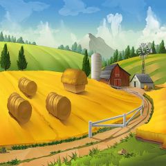 Autumn Farm Photography Scenery Backdrop Autumn Theme Banner MNH-463