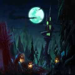 Evil Castle Photography Scenery Backdrop Halloween Theme Banner MNH-467