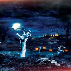 Scary Night Photography Scenery Backdrop Halloween Theme Banner MNH-469