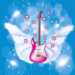 Violin Feather Star Sky Photography Scenery Backdrop Music Dance Theme Banner MNH-690