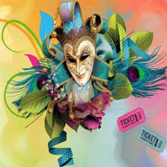 Mask Leaves Colour Rope Photography Scenery Backdrop Masquerade Theme Banner MNH-692