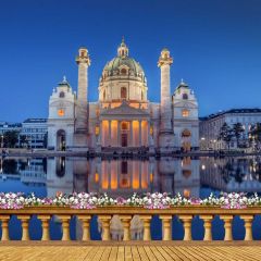 Castle Sea Flower Wood Photography Scenery Backdrop Night Theme Banner MNH-695