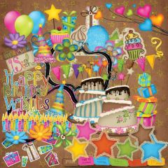 Happy Birthday Present Balloon Cake Photography Scenery Backdrop Graffiti Theme Banner MNH-712