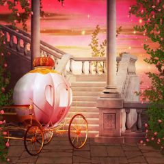 Stairs Bike Tree Flower Lantern Photography Scenery Backdrop Stairs Theme Banner MNH-718
