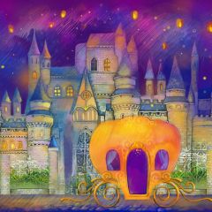 Skull Castle Floor Lantern Photography Scenery Backdrop Halloween Theme Banner MNH-727