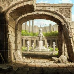 Arch Stone Pillar Bird Photography Scenery Backdrop Arches or Pillars Theme Banner MNH-750