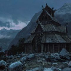 House Stone Darkness Photography Scenery Backdrop Housing Theme Banner MNH-751