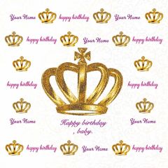 Birthday Crown Photography Scenery Backdrop Birthday Party Theme Banner MNH-777