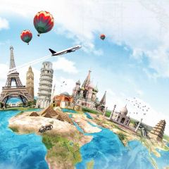 Fly Building Photography Scenery Backdrop Landmark Theme Banner MNH-791