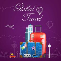 Travel Bag Photography Scenery Backdrop Train Theme Banner MNH-803