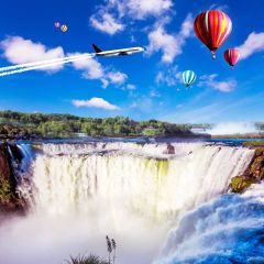 Fall Ballon Photography Scenery Backdrop Nature Theme Banner MNH-811