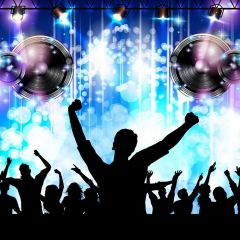 Stage Light Dancer Photography Scenery Backdrop Music Dance Theme Banner MNH-818