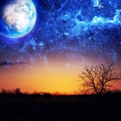 Moon Light Photography Scenery Backdrop Nature Theme Banner MNH-819