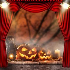 Lantern Curtain Photography Scenery Backdrop Halloween Theme Banner MNH-822