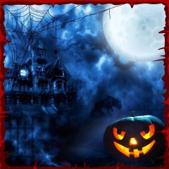 Halloween Lantern Photography Scenery Backdrop Halloween Theme Banner MNH-831