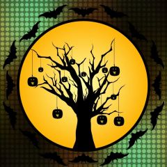 Tree Light Photography Scenery Backdrop Halloween Theme Banner MNH-834