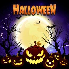 Halloween Lantern Photography Scenery Backdrop Halloween Theme Banner MNH-836