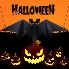 Halloween Pumpkin Lamp Photography Scenery Backdrop Halloween Theme Banner MNH-841