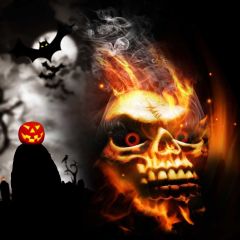 Halloween Pumpkin Lamp Photography Scenery Backdrop Halloween Theme Banner MNH-843